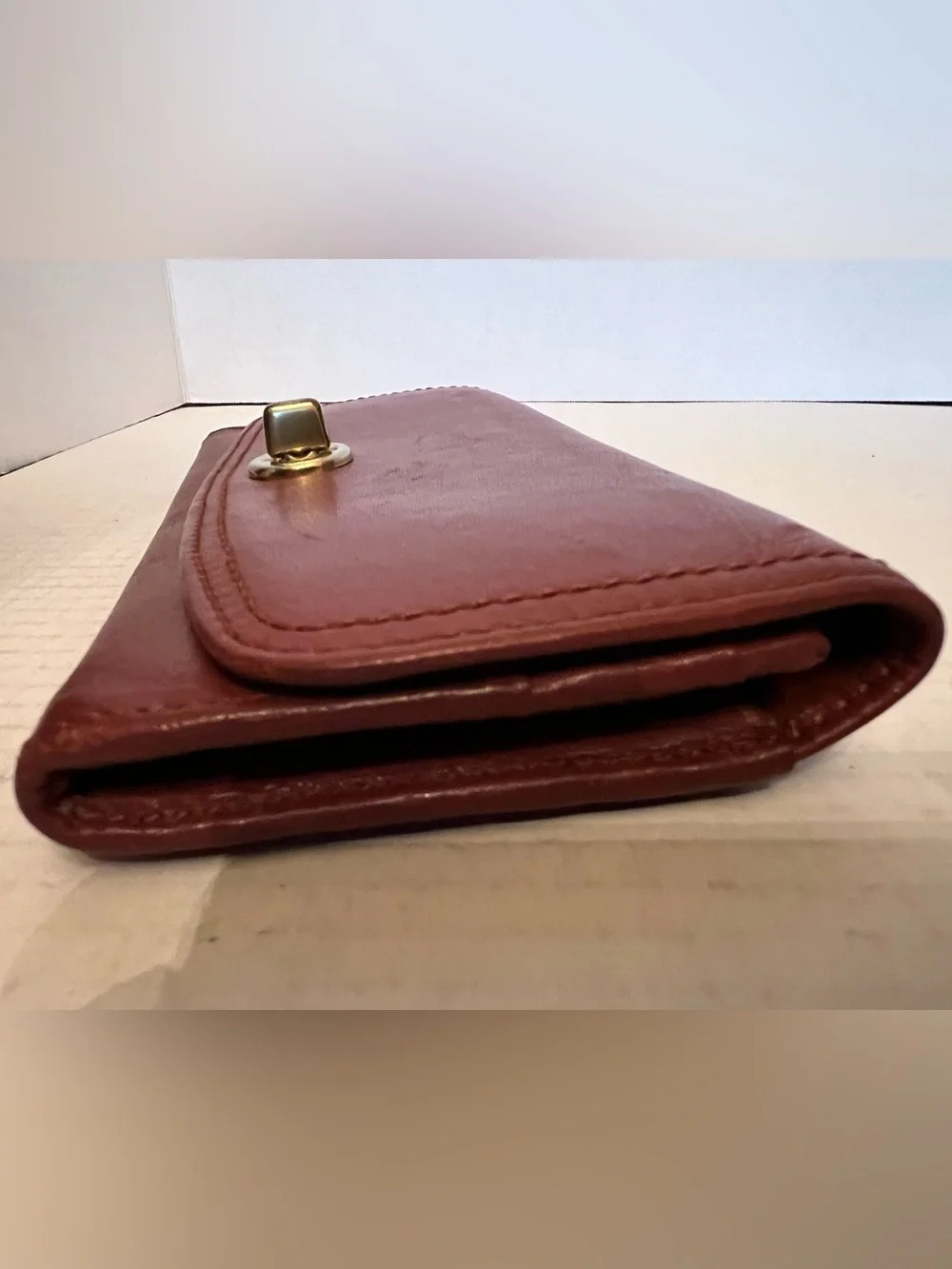 Coach Vintage Cognac Leather turn lock Wallet Excellent Condition